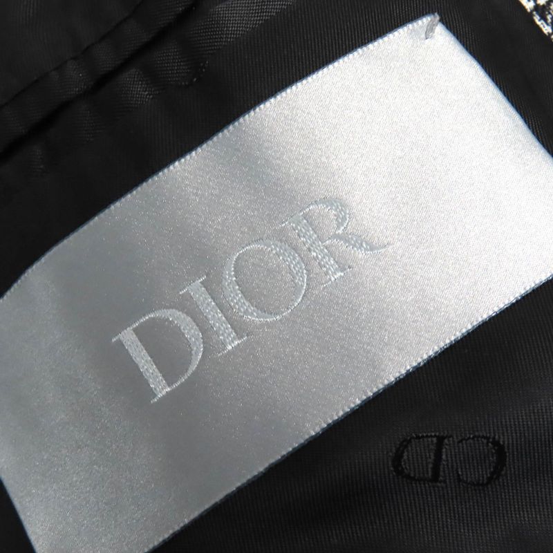 DIOR Christian DIOR Homme 933c307a4602 100% Wool Staggered Pattern Long Coat With CD Logo