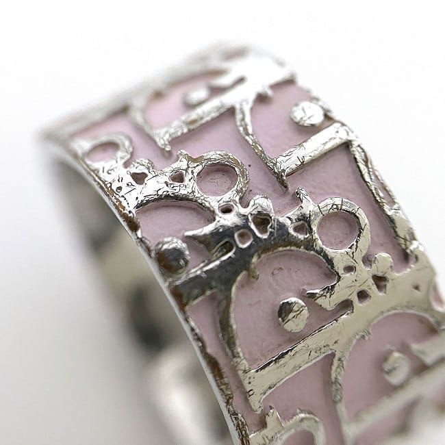 Christian Dior Ring Silver Pink White Trotter
