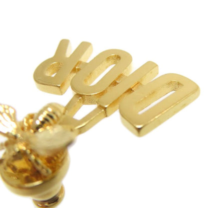 Christian DIOR Bee Motif Logo Earrings Metal Women
