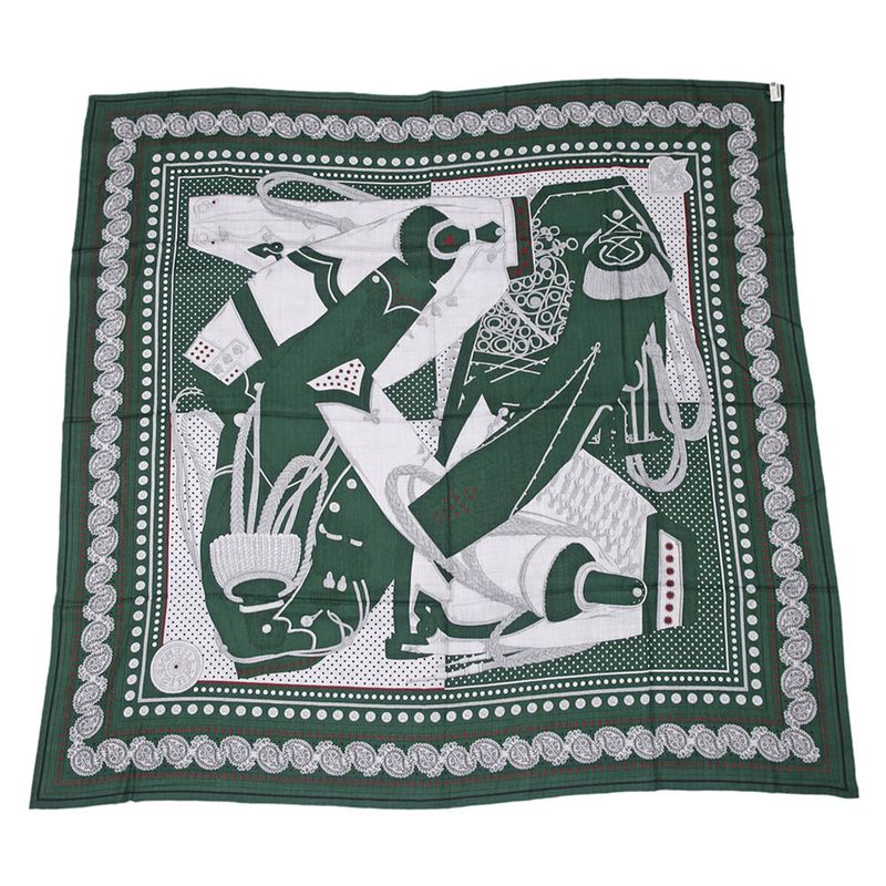 Hermes Carre 140 Scarf Zouaves Et Dragons Cashmere Silk Large Shawl