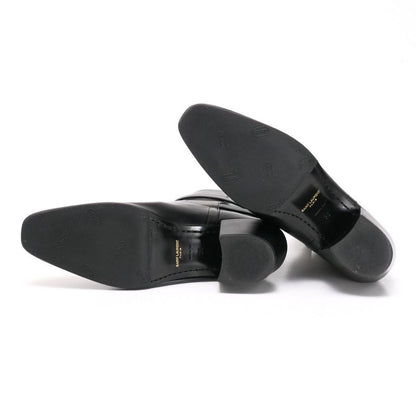 Saint Laurent Paris Boots Size 36 Leather Short Boots Shoes Belt Black Made In