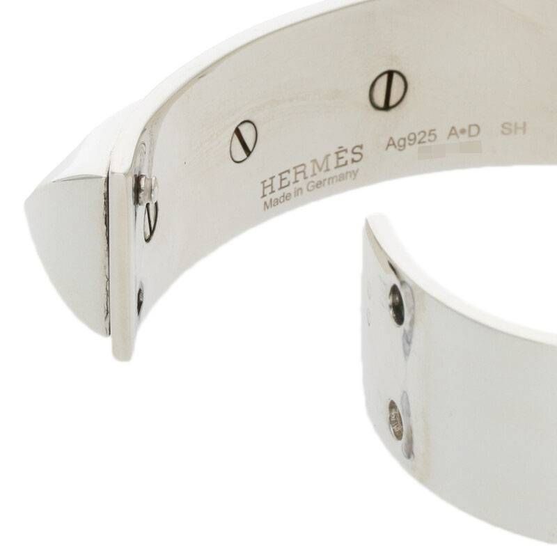 Hermes Collier De Chien MM Collier De Chien MM Silver Bangle Bracelet Men's SH