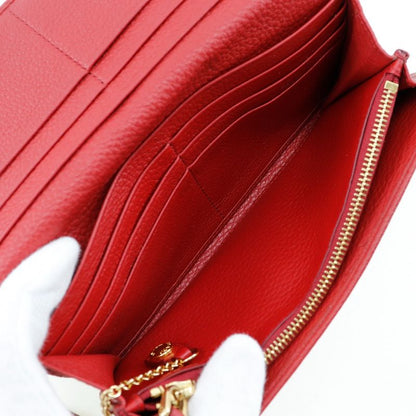 Prada Vittero Dino 1mh132 Leather Red Ladies Long Wallet