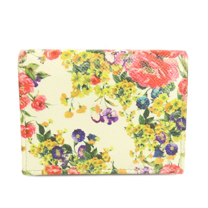 Christian DIOR Flower Card Case Leather Women