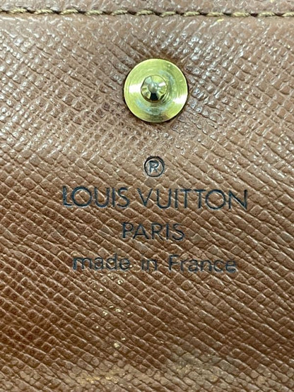 Louis Vuitton Monogram Pochette Porte Monet Cles Di Long Wallet M61725 Brown