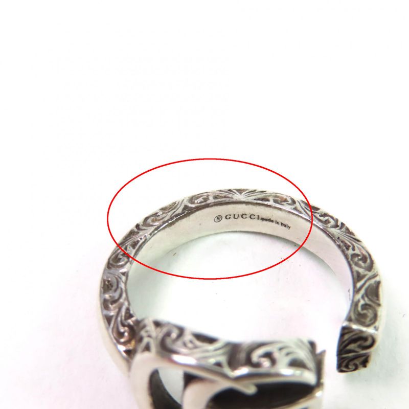 Gucci 627760 Double G Key Motif Ring Arabesque Ring Ag925 Silver 10 Made In