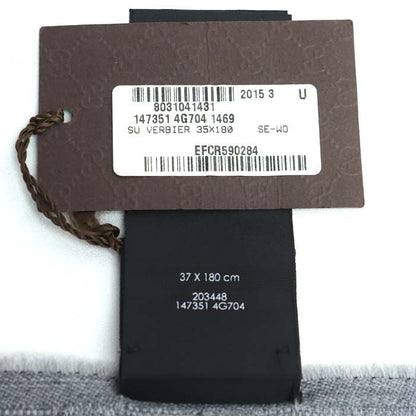 Gucci Sherry Line Scarf Gray/brown/sky Blue 147351 4g704 1469 Unisex Pre-owned