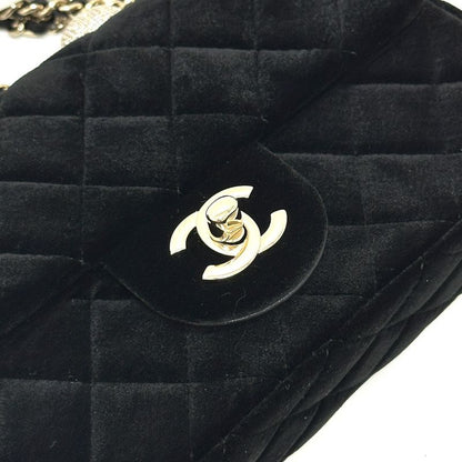 Chanel Shoulder Bag Mini Matelasse 20 As1787 Velour Black