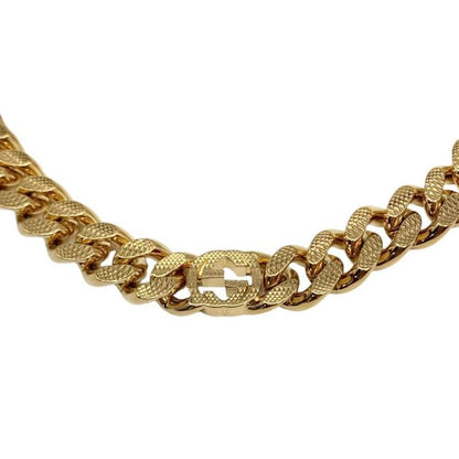 1291 Gucci 675766 GP Interlocking G Kihira Necklace Gold Used Excellent
