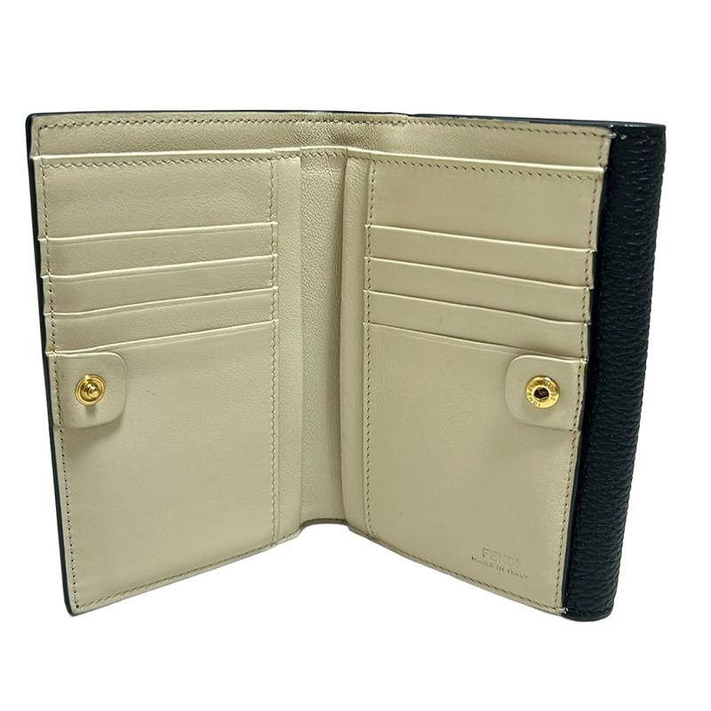Fendi Bifold Wallet Peekaboo 8m0419 Black Leather