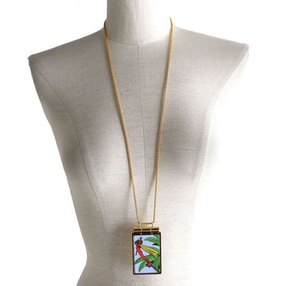 Hermes On The Beach Pendant /necklace With Mirror Gold And Multicolor Made In