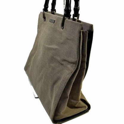 Gucci Bamboo 002-1010 Nylon Canvas Bag Tote Bag Women