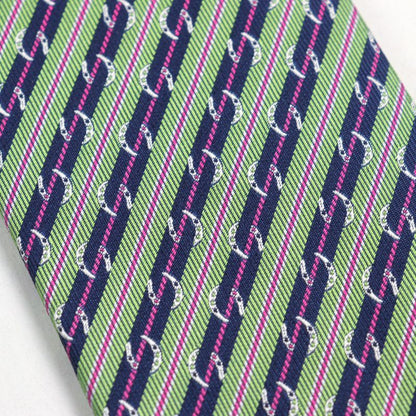 Hermes 659087t Cravate SOIE Lourde 100% Cravat Silk Pomme Marine Fuchsia