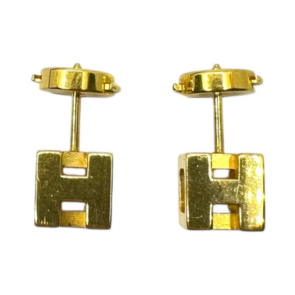 Hermes H Cube Caged Ash Earrings H Cube Caged Ash Earrings Binaural Gold with