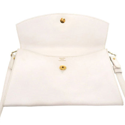 Hermes Vaugo River White Gold Hardware 00K Engraved Vintage Shoulder Bag White