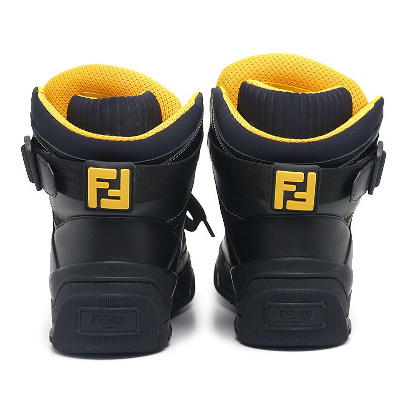 Fendi High Cut Sneakers Black Size 8
