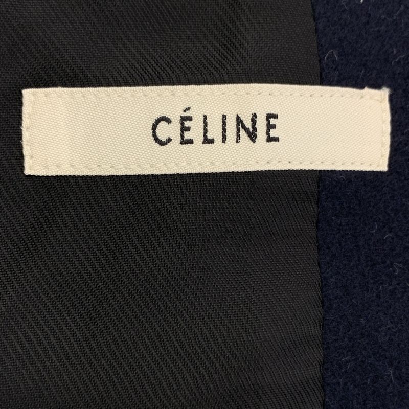 Celine | Phoebe Period Egg Crombie Coat Fully Lined | 38 | Navy | Women