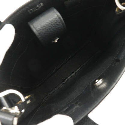 [dior] Christian Dior Saddle Mini Tote 2WAY Shoulder Bag Calf Black Ladies
