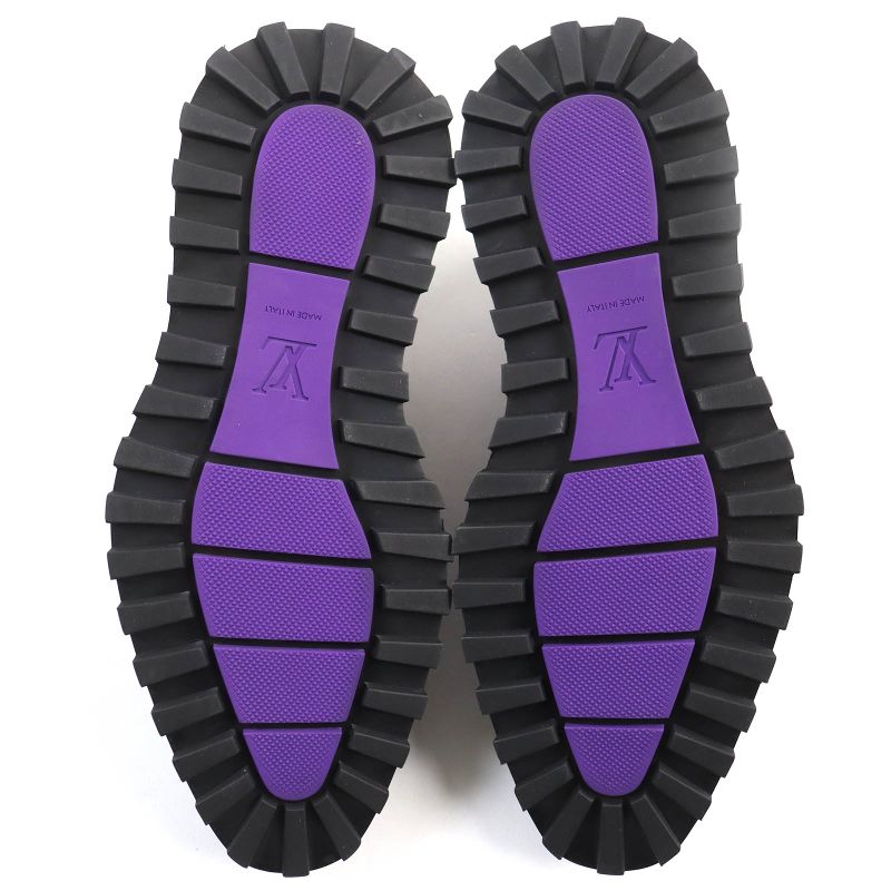 Louis Vuitton Congrès Line Plain Toe Derby Shoes Leather Shoes Purple Gradient