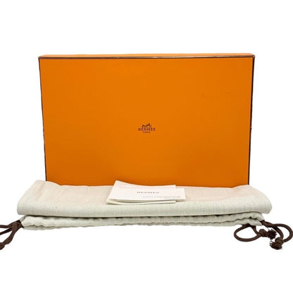 Hermes Sandals Shoes Leather Black Strap