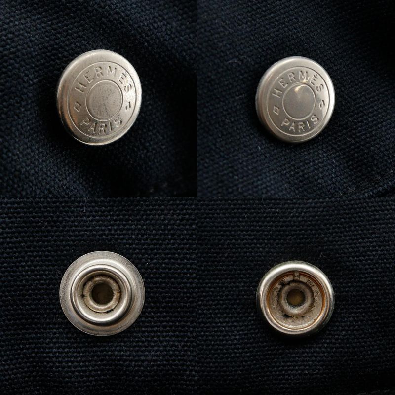 Hermes Fourre Tout MM Tote Bag Cotton Black Unisex Handbag