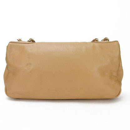 Chanel Shoulder Bag Chain Shoulder Coco Mark Leather Beige Studded Shoulder