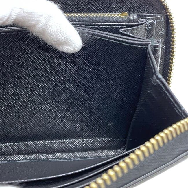 Prada Round Zipper Long Wallet Black NERO 1ml506 Excellent Condition
