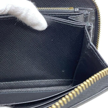 Prada Round Zipper Long Wallet Black NERO 1ml506 Excellent Condition