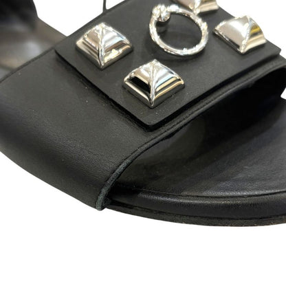 Hermes Desiree Corrie de Chien Ankle Strap Flat Sandals Size 38 About 24.5cm