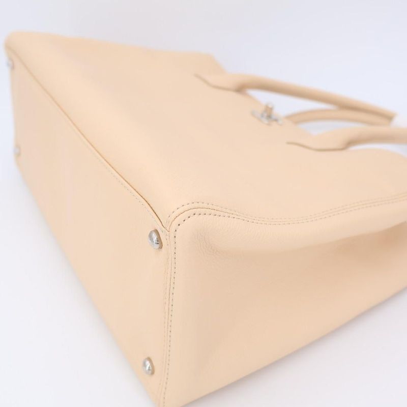 Chanel Executive Tote 2WAY Beige Gold Hardware Women's Caviar Skin Tote Bag
