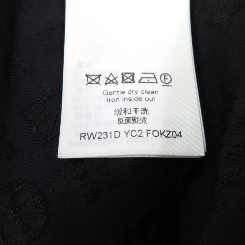 Louis Vuitton 23SS Silk Blend Monogram Embossed Knee Length Tight Skirt Black M