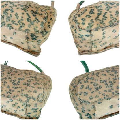 Bottega Veneta One Shoulder Bag Accessory Pouch Halaco Leather Green Beige