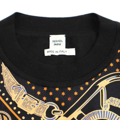 Hermes 24aw Apron Doll Bandana Silk Twill Raine Knit Top 4h2816d3 Black 36