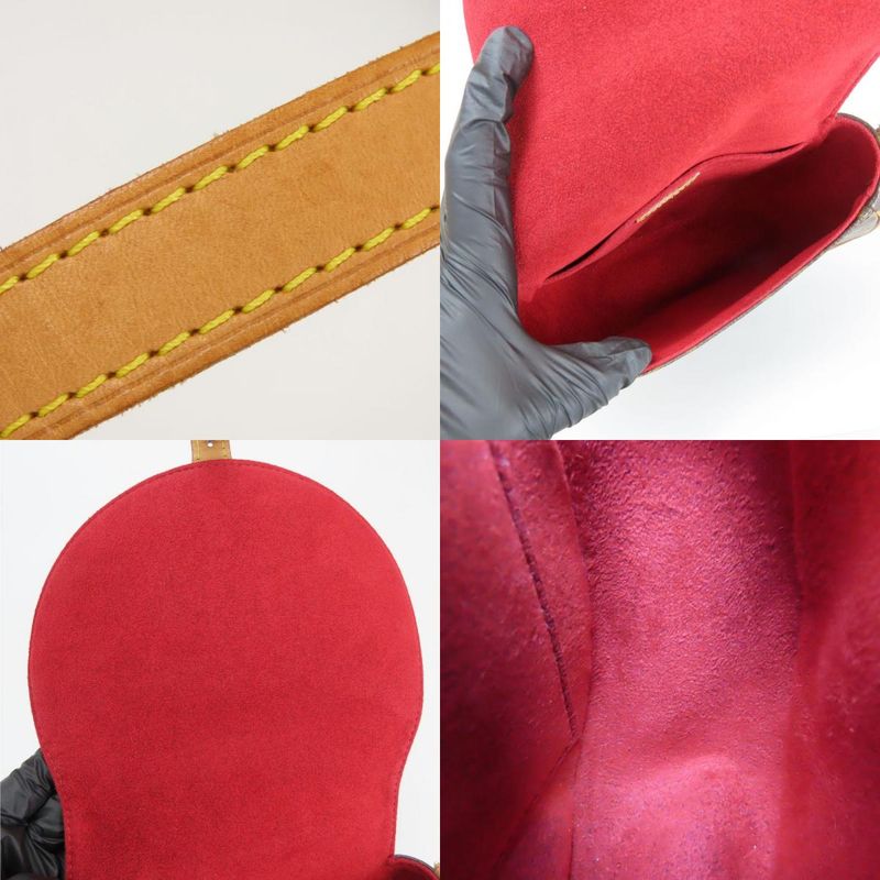 Louis Vuitton Shoulder Bag Tan Blanc M51179 Monogram Nubuck Brown Gold Hardware