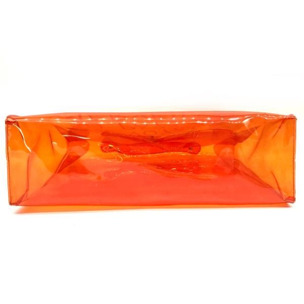 Hermes Vinyl Kelly Clear Handbag Orange