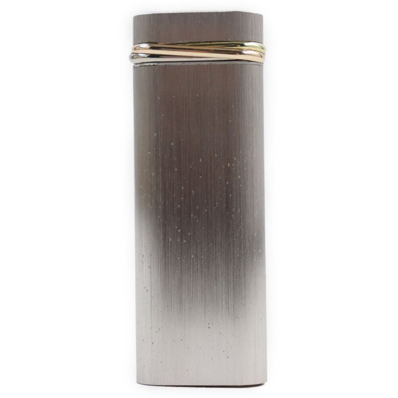 Cartier Trinity Hairline New Shape Roller Type Smoking Toy Gas Lighter Silver