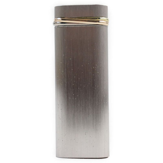 Cartier Trinity Hairline New Shape Roller Type Smoking Toy Gas Lighter Silver