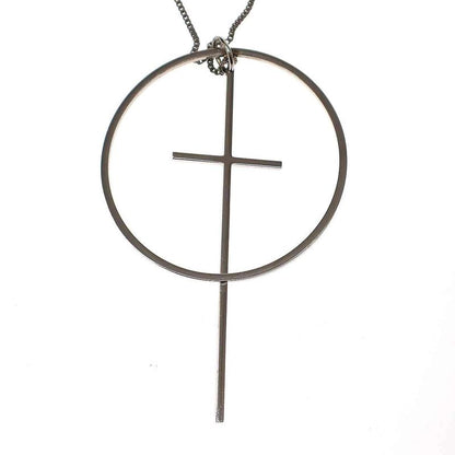 Celine 22ss Circle Cross Long Necklace Silver