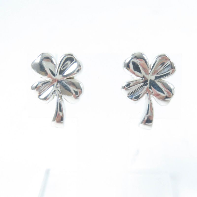 CHANEL Clover Back Logo Accessory Earrings (for Both Ears) Sv925 Silver Weight