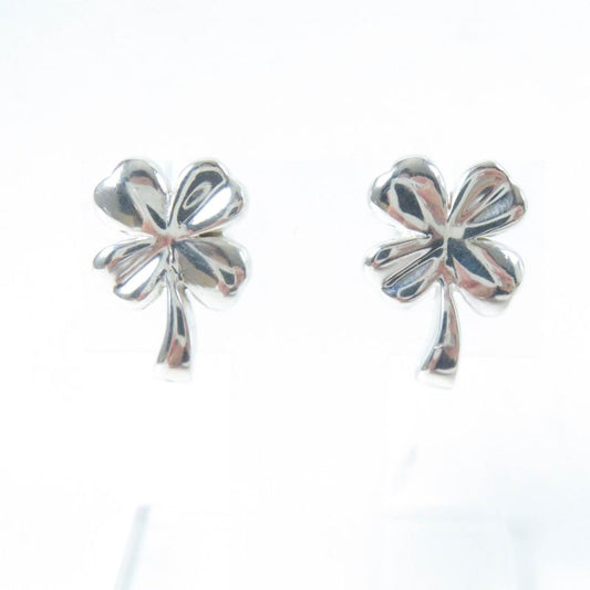 CHANEL Clover Back Logo Accessory Earrings (for Both Ears) Sv925 Silver Weight