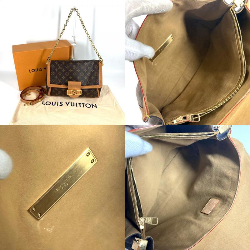 Louis Vuitton Shoulder Bag Dauphine Soft GM M47149 Monogram Canvas Brown