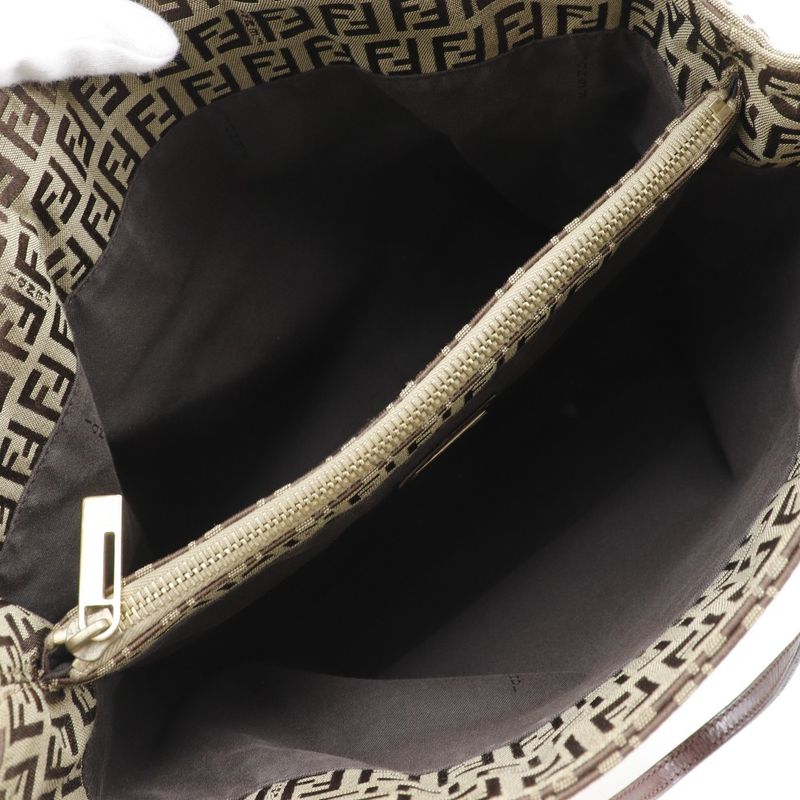 Fendi Zucchino 8bh132 Nylon Canvas Brown Women's Handbag