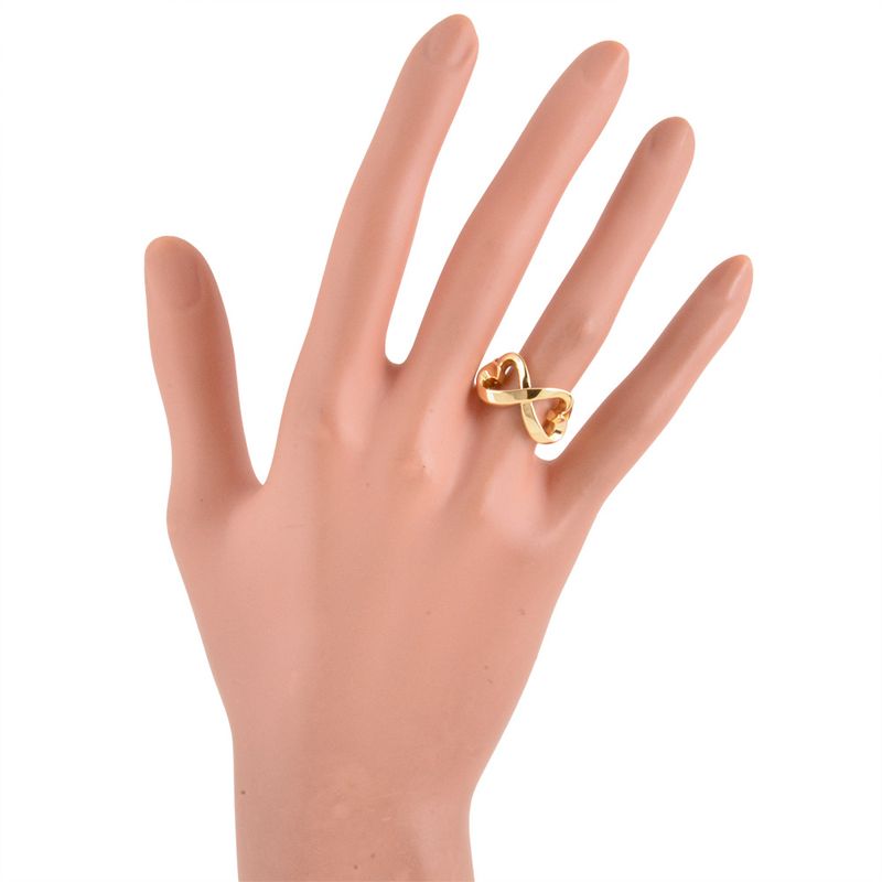 Tiffany & Co Tiffany & Co Double Rubbing Heart Ring Ring Approx 9 18K Yellow