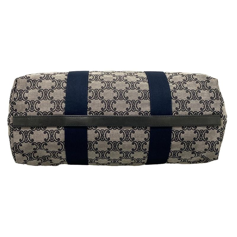 Celine Tote Bag Macadam Pattern Dark Navy Ivory And Multi Leather