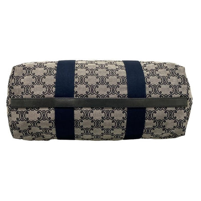 Celine Tote Bag Macadam Pattern Dark Navy Ivory And Multi Leather