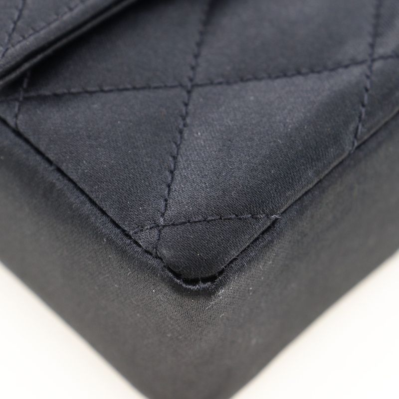 Chanel Matelasse Vintage Satin And Rhinestone Black Women Shoulder Bag