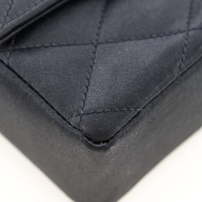 Chanel Matelasse Vintage Satin And Rhinestone Black Women Shoulder Bag