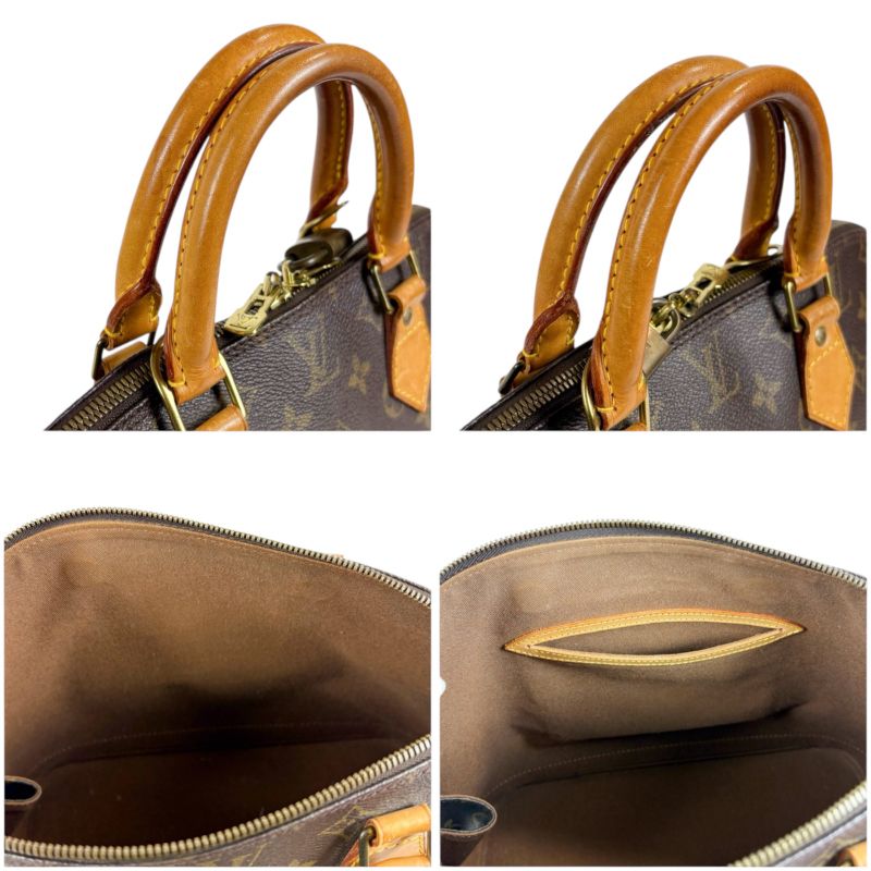 Louis Vuitton Alma Monogram Leather Handbag Mini Tote Bag Brown