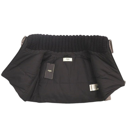 Fendi Zip Up Short Cape Faa406 Size 38 Wool Elastane Polyester Brown Outerwear