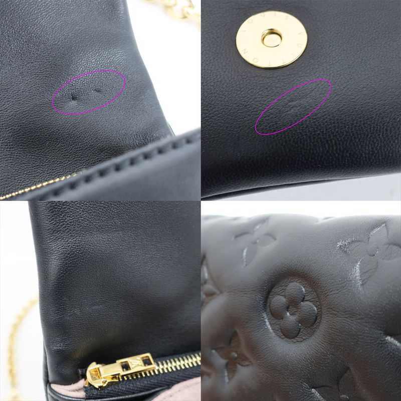Louis Vuitton Pochette Cousin Shoulder Bag M82116 Monogram Black Gold